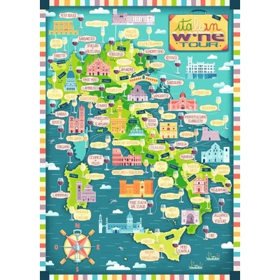 RAVENSBURGER Vinařská mapa Itálie 1000 dílků