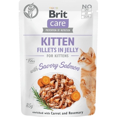Brit Care Cat Kitten Fillets in Jelly Savory Salmon 24 x 85 g