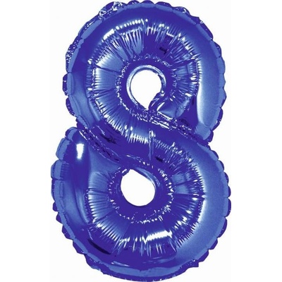 Balónek foliový narozeniny číslo 8 modrý 35 cm