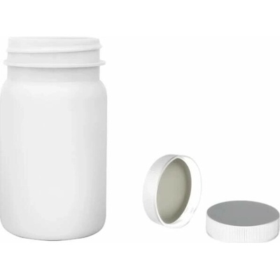 Pilulka Plastová lahvička bílá s bílým uzávěrem 100 ml