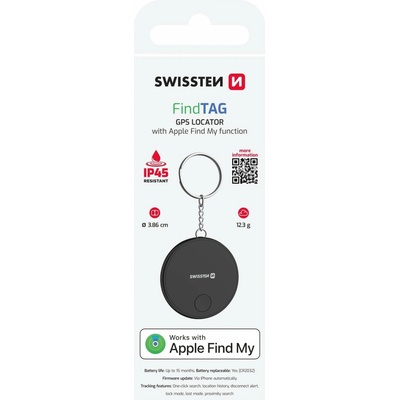Swissten Find Tag s funkciou Apple Find My (20114001) čierny