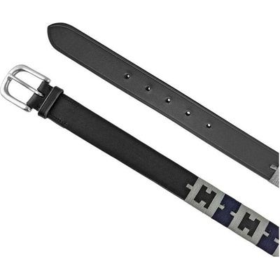 Equestro kožený opasek POLO H černá/navy/šedá