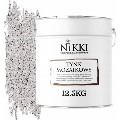 NIKKI Tradycyjna Manufaktura MOZAIKOVÁ OMÍTKA ŽIVIČNÁ 12,5KG VNITŘNÍ VENKOVNÍ BARVA SVĚTLE ŠEDÁ M31
