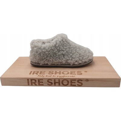 Detské papuče z ovčej vlny IRE SHOES sivé teplé mäkké