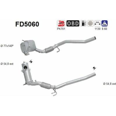 Filter sadzí pevných častíc výfukového systému AS FD5060