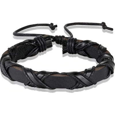 Predator kožený náramek Predator Q1 černý SLPG2236 ČERNÁ Kůže pánské náramky Q1