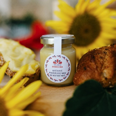 Včelařství Domovina Med květový se slunečnicí pastovaný 75 g