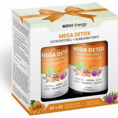 Movit Energy Mega detox pestrec + kurkumín forte DARČEKOVÉ balenie 60 + 60 vegánskych kapsúl