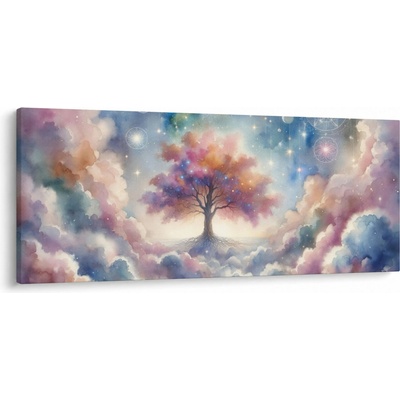 Obraz – Strom života v oblakoch, jednodielne 120x50 cm