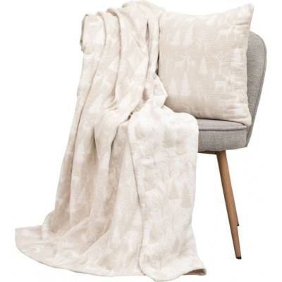 SCANquilt Deka Winter stromy a soby béžová biela 150x200