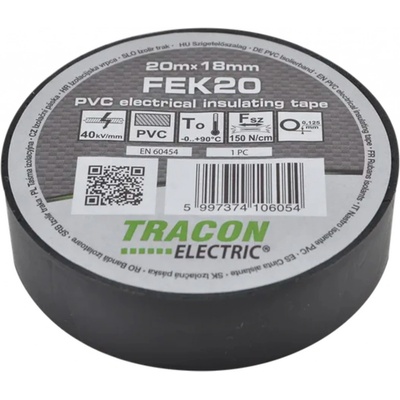 Tracon Electric Páska izolačná 20 m x 18 mm čierna