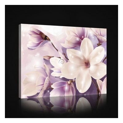 Obraz na plátne obdĺžník - OB0990 - Fialové kvety 60cm x 40cm - O4
