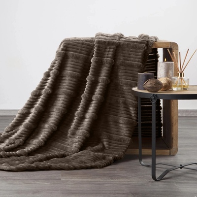 Eurofirany flanel deka Nina TMAVĚHNĚDÁ 150X200