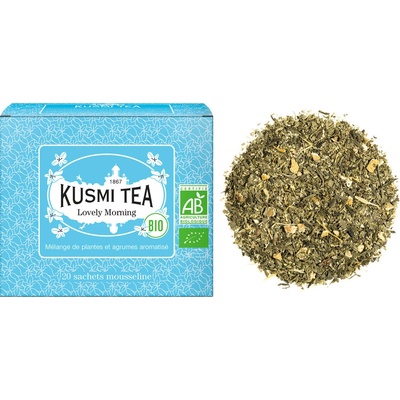 Kusmi Tea Porcovaný bio organický zelený čaj s maté Lovely Morning 20 sáčků 40 g