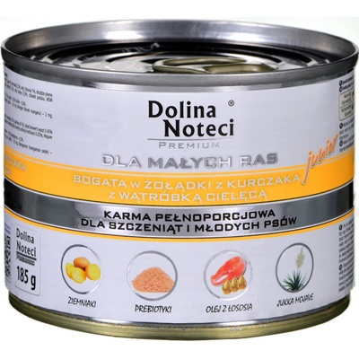Dolina Noteci Premium Junior kuracie žalúdky a teľacia pečeň 185 g