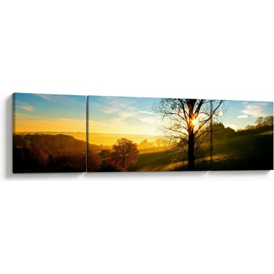 Obraz východu slunce, třídílný 170x50 cm