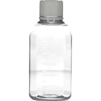Laboratórna fľaša z PET, priehľadná, uzáver na závit, mierka, 500 ml, 24 ks