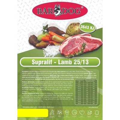 Bardog Supralif 25/13 Jahňacie 4 kg