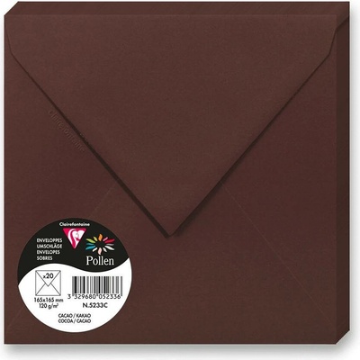 Clairefontaine 165 × 165 mm - barevná obálka - 20 ks, hnědá