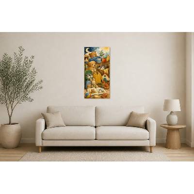 Obraz na plátně – Dětské zátiší se zvířaty a hračkami 50 × 100 cm