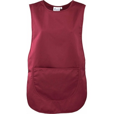 Premier Workwear Dámský tabard s velkou nakládanou kapsou vínová Pantone 216 S PW171