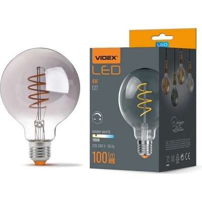 Videx Stmievateľna LED žiarovka 4W Spiral Graphite Teplá biela E27