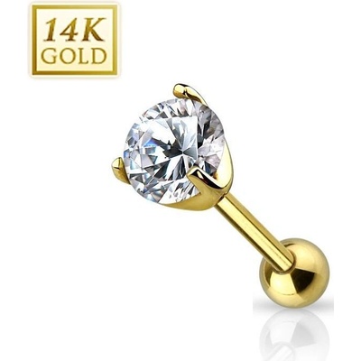 Šperky4U zlatý cartilage piercing do ucha ZL01213-04-YG
