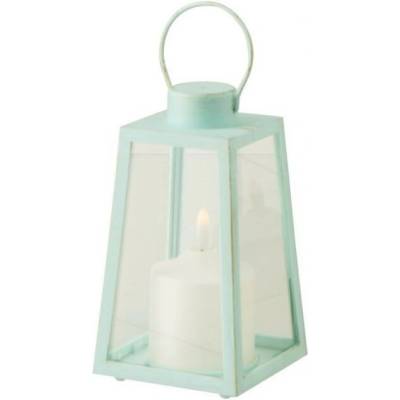Malá LED lucerna se svíčkou Latern Turquose S – 10*10*17,5 cm / 3xAA - J-Line by Jolipa
