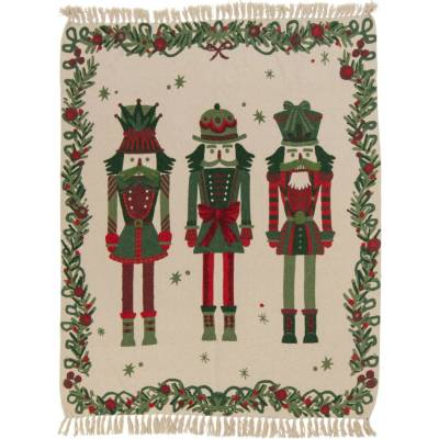 Režný přehoz na postel s motivem louskáčků Nutcrackers – 170*130*1 cm - J-Line by Jolipa