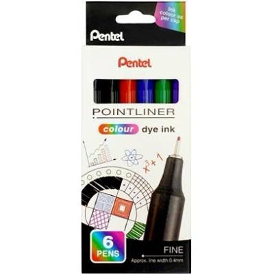 Pentel Pointliner 6 rôznych farieb S40-6