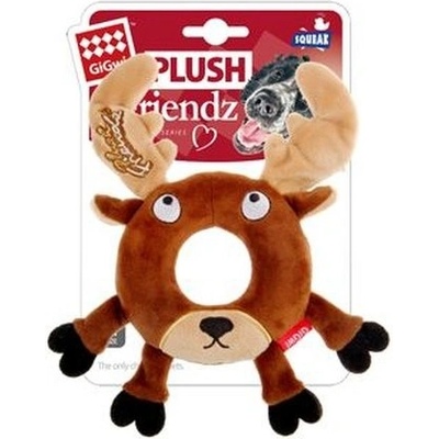 GiGwi Plush Friendz sob s gumovým kroužkem