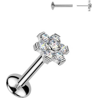Steel Edge Titanový piercing do brady s Moissanity SEMITL07