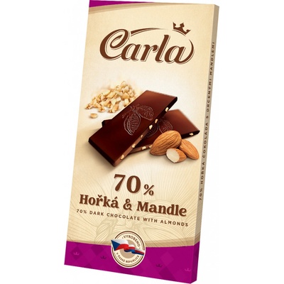 Carla Hořká 70% s praženými mandlemi 80 g