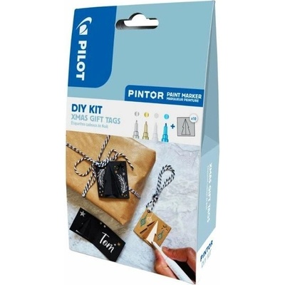 PILOT Pintor Fine Kreatívna sada akrylových popisovačov 0,9-1,5mm - XMAS 4 ks + visačky 10 ks