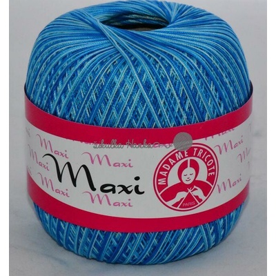 Madame Tricote Paris Příze MAXI 0199 tyrkysovo-bílá