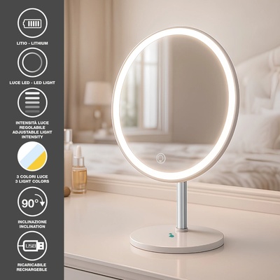 Beper P302VIS051 dobíjecí kosmetické zrcátko s LED osvětlením