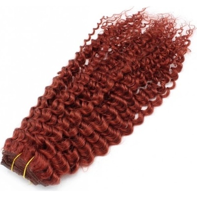 Deluxe kudrnatá clip in sada 51cm - měděná