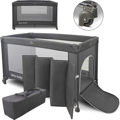 Milly Mally Mirage cestovná postieľka dark grey