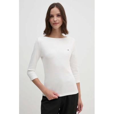 Tommy Hilfiger tričko s dlhým rukávom bavlnené WW0WW40589 biela