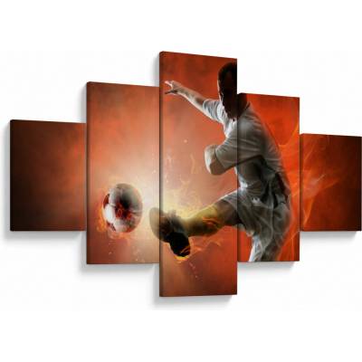 Obraz - Futbalista, päťdielne 125x70 cm