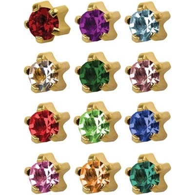 STUDEX Náušnice pro piercing sada 12 párů barevné R113Y 4mm zlatá