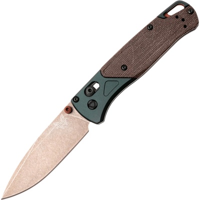 Benchmade Bugout S90V, BATTLEWASH FDE PVD, TAIGA GREEN ALUM, BR CANVAS MICARTA 535FE-2602