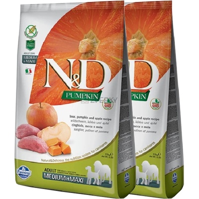 N&D Pumpkin Adult Medium & Maxi Boar & Apple 2 x 12 kg