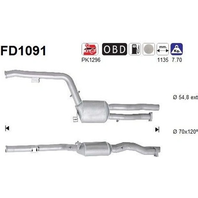 Filter sadzí pevných častíc výfukového systému AS FD1091