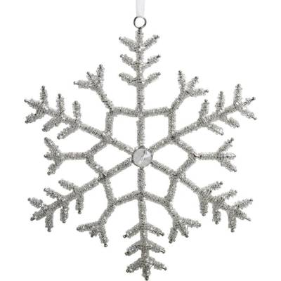 Chic Antique Champagne antik závěsná sněhová vločka s korálky Snowflake - 20 cm