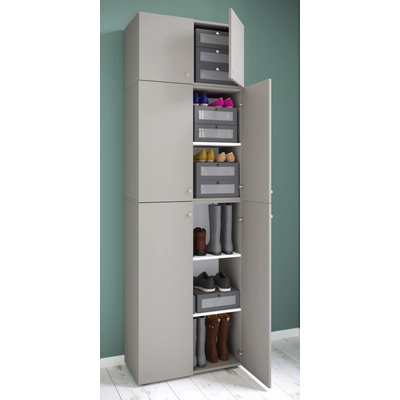 VCM Lona XXL s otočnými dvířky s nástavcem 70 × 39 × 223 cm šedý