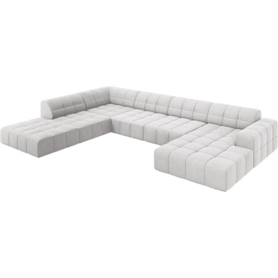 Cosmopolitan Design sametová rohová do "U" Chicago 364 cm levá Světle šedá