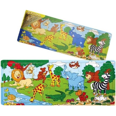 HM STUDIO Doskové ZOO drevené 21 dielov