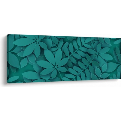 Obraz - Tyrkysové listy, jednodílný 145x58 cm