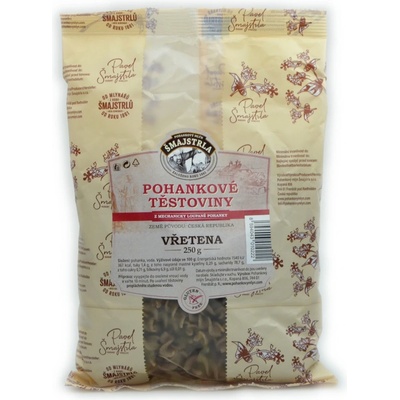 Pohankový mlýn Šmajstrla Šmajstrla Pohankové těstoviny VŘETENA 250 g